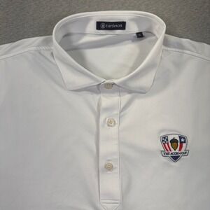 Turtleson Polo Shirt Mens XL White Acorn Cup Performance Spanish Oak Golf